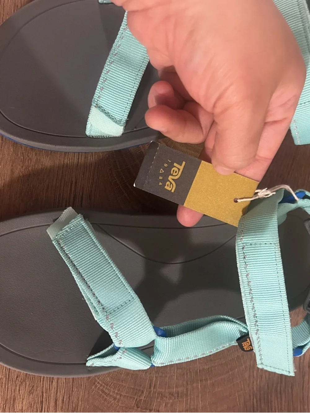 Teva kid Sandals in Light Aqua and Gray size 6 women 7.5